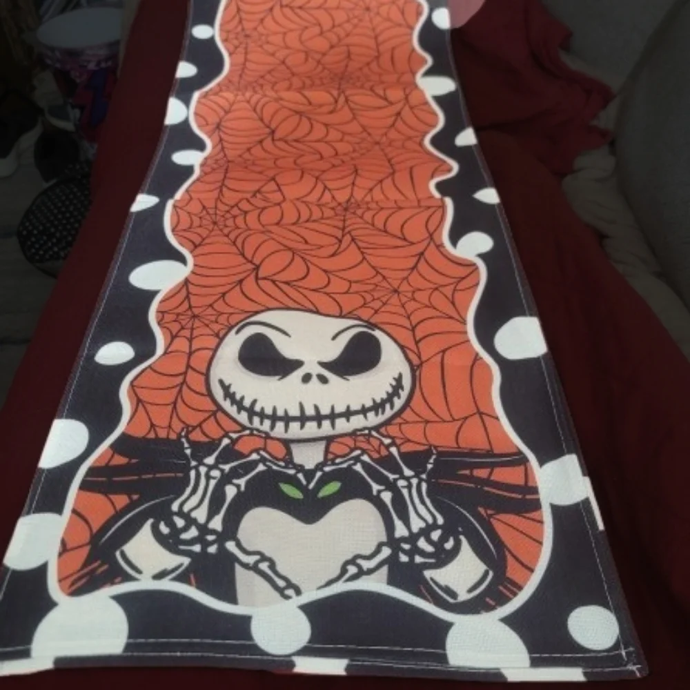 The Nightmare Before Christmas Orange and Black Halloween Scarf 72